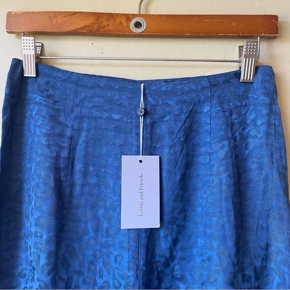 Lovers + Friends Regina Jacquard Leopard Pant in Blue NWT - Picture 6 of 14